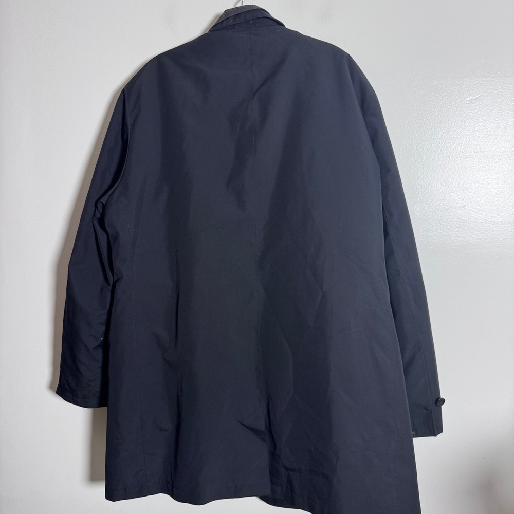 Hart Schaffner Marx Car Coat Mens L Black Solid Rain Stain Repellent Jacket - Picture 2 of 7